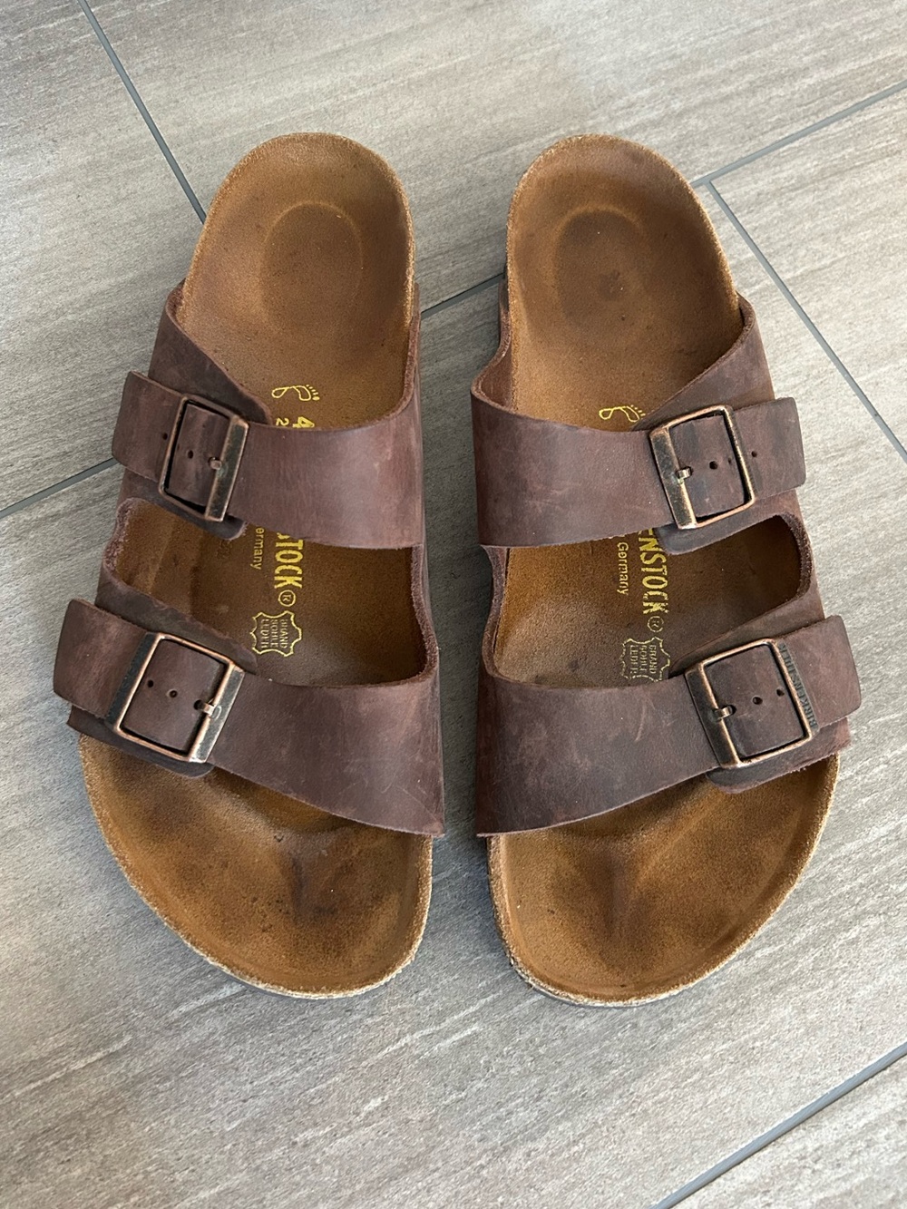 Birkenstock Men’s Arizona Double Buckle Sandals - Brown